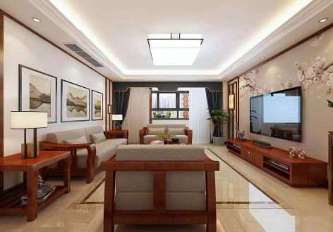 台湾村170平米四居室新中式风格装修案例
