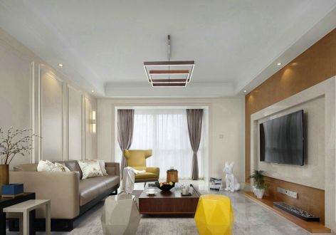 广州融创文旅城时尚简约风140平米四室两厅装修案例