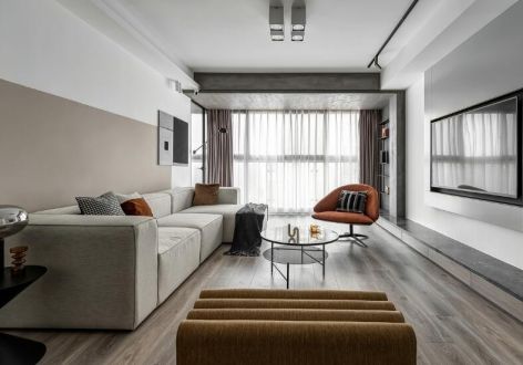 天誉珑城现代风格122平米三居室设计效果图案例