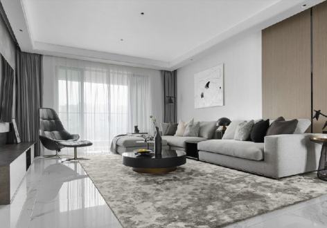 恒大御龙天峰现代风格98平米二居室设计效果图案例