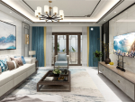 棕榈印象125㎡三居室新中式风格装修案例