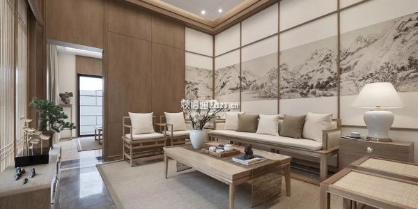 中天万里湘江210㎡别墅新中式风格装修案例