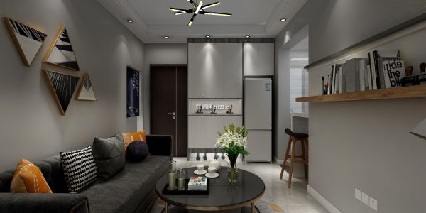 保利未来城80平米两居室现代简约风格装修案例