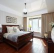 现代美式风格卧室实木床装修效果图