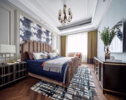 现代美式高端别墅卧室装修效果图
