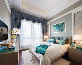 现代美式新房卧室地毯装修装饰效果图