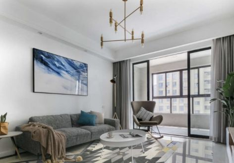 海伦国际84平二居室现代简约风格装修案例
