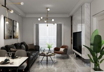 国际新城78平现代简约二居室装修案例