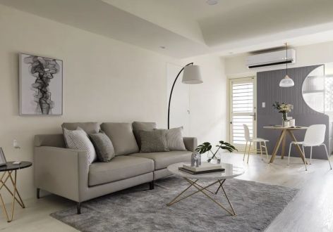 繁荣华庭90平米三居室现代简约风装修案例