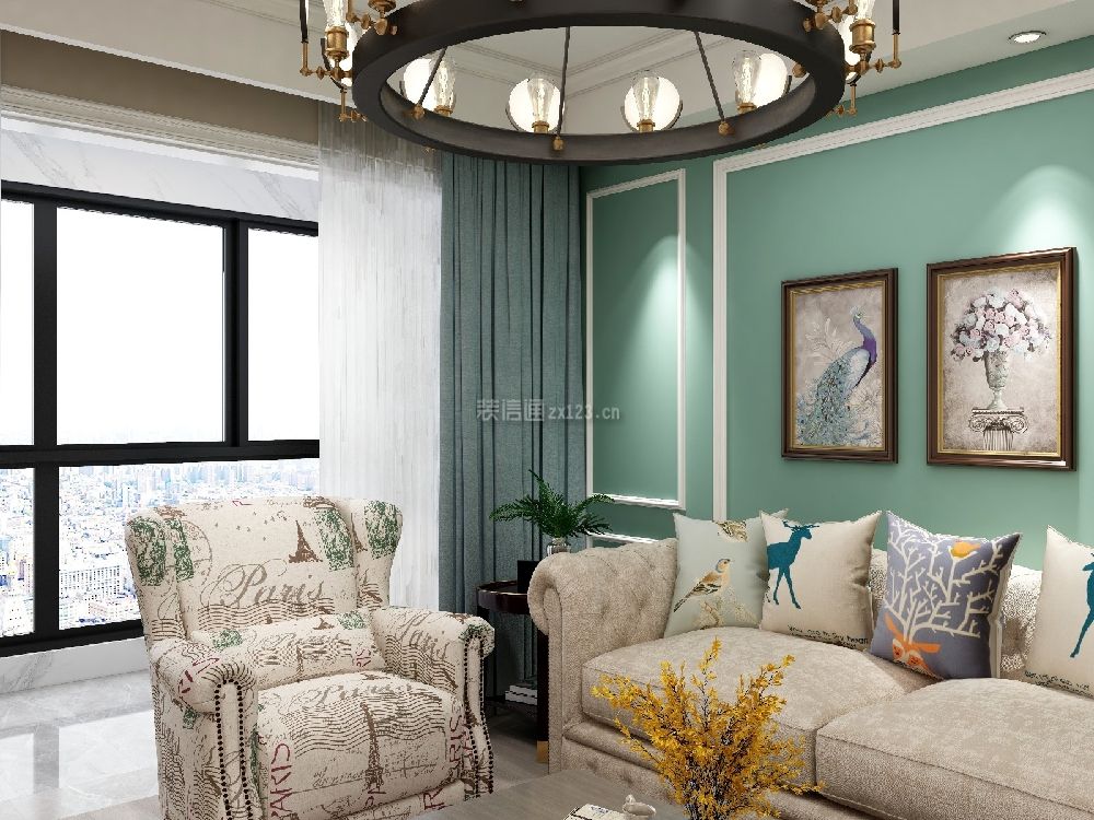  美式客厅沙发效果图 美式客厅沙发