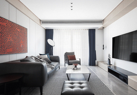 大合华府现代风格144平米三居室设计效果图案例