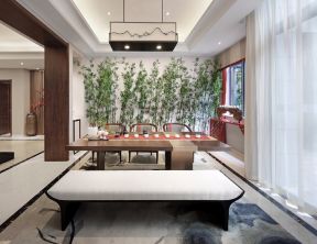 成都300平米现代中式别墅茶室装修图片