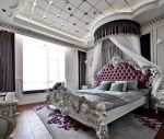 现代欧式风格别墅卧室床幔装修图片