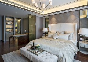 现代欧式卧室  卧室床尾凳效果图