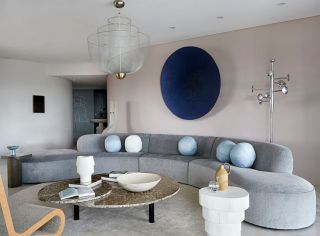 现代欧式风格客厅弧形沙发装修设计图片