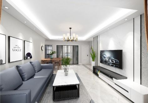 远洋荣域108㎡三居室现代风格装修案例