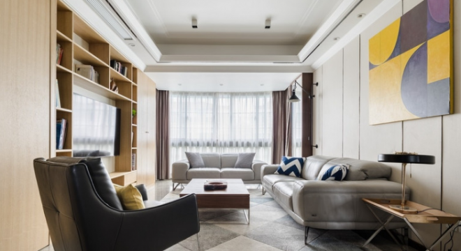 恒丰碧桂园现代风格142平米三居室装修设计图案例
