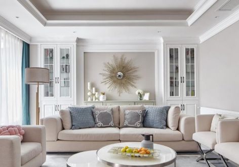 银海苑120㎡欧式风格三室两厅装修案例
