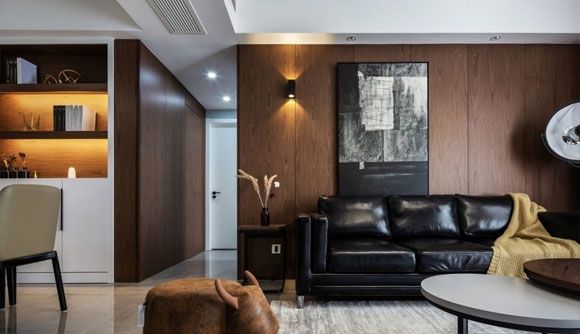 成都豪庭装饰有质感的三房装修全屋咖啡色真好看