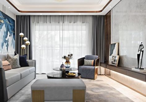 海悦公寓123㎡现代简约风三室两厅装修案例