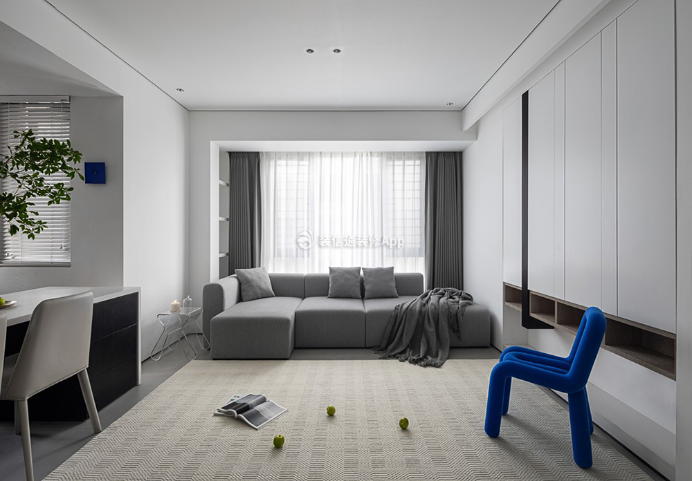 2023年简约客厅灰色布艺沙发装修效果图
