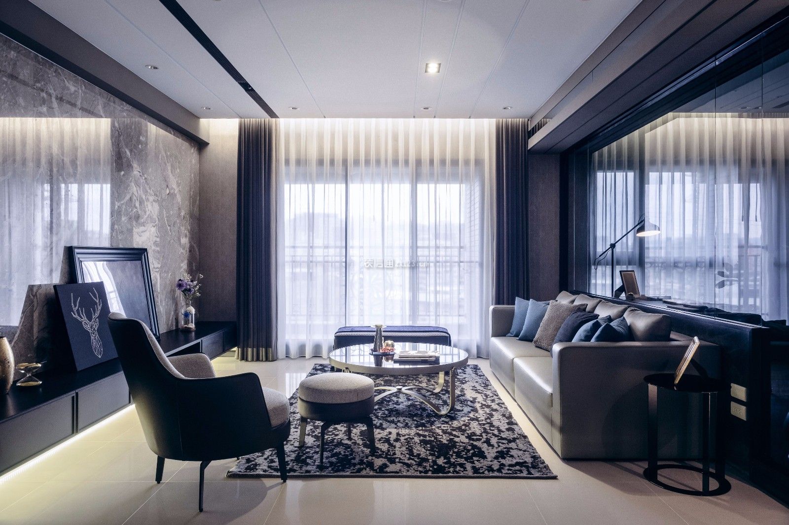 宜宾市现代风格124平米装修效果图案例_宜宾鼎豪装饰有限公司装修设计