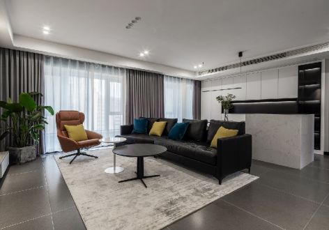 天泰城幸福里现代风格98平米二居室装修设计图案例