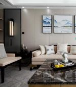 恒大四季上东110㎡新中式风格三居室装修案例