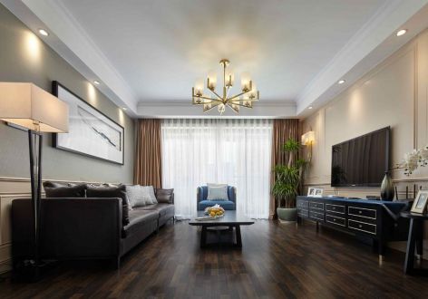 泺亨国际新中式风格116平米三居室装修案例