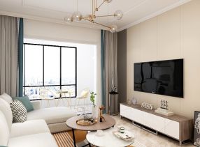 蔷薇国际100平米现代风格三居室装修案列