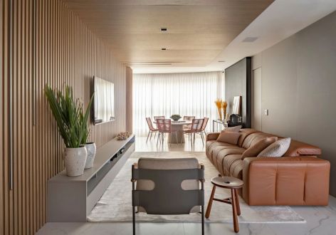 松湖碧桂园107平米三居室现代北欧风格装修案例