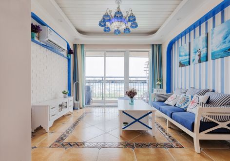 鼎云贝沙湾地中海风格140平米三室两厅装修案例