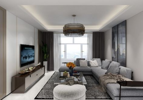 国泰龙城湾145㎡三居室现代简约装修案例