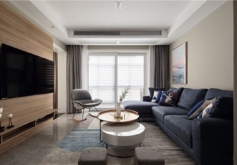 名城紫金轩简约风格98平米三居室装修设计图案例