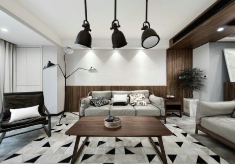 大唐书香世家现代风格130平米三室装修效果图案例