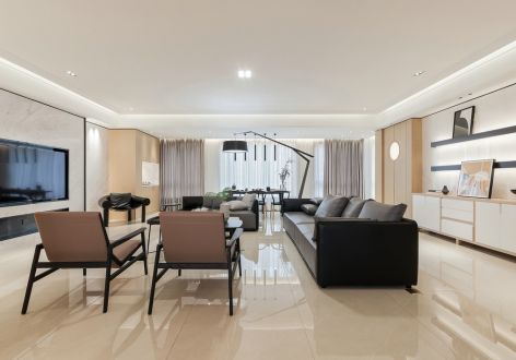佳佳家园110平米三室两厅现代简约装修案例
