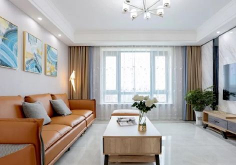 银泰香樟林120平三居室北欧极简风格装修案例