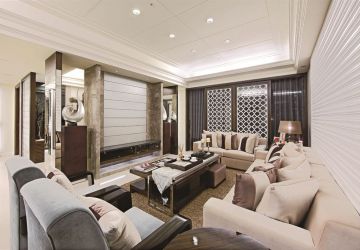 粤海拾桂府新古典风格143平米三室两厅装修案例