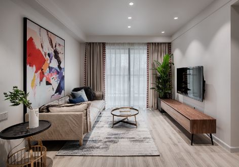 光明·海上海现代风格95平米三居室装修设计图案例