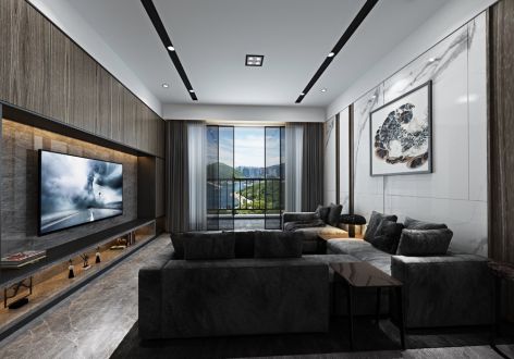 东江之星110平米现代简约风格三居室装修案例