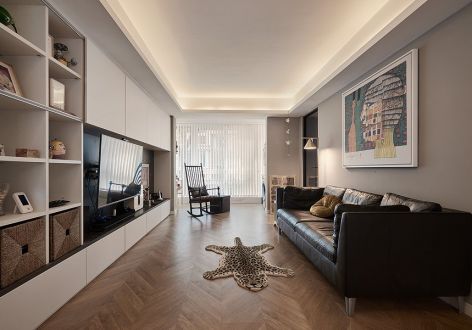 中铁·逸都国际现代风格89平米二居室装修设计图案例