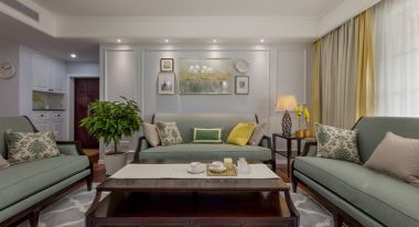 金科中央公园120平米三居室美式风格装修案例