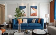 [泰安铭泽装饰]现代风格三居室，蓝橙配优雅而又华丽!