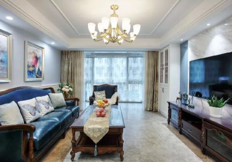 光华锦苑128平三居室美式经典风格装修案例