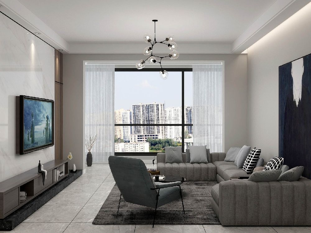 张家界尚德公馆现代风格126平米装修效果图案例