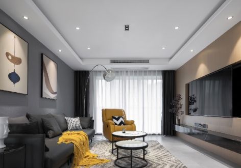 南山协信天骄城现代风格126平米三居室装修设计图案例