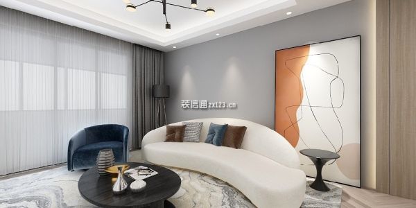 万科淮海天地130平现代简约三居室装修案例