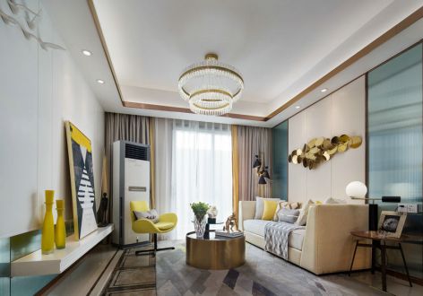 星河湾现代轻奢风格120平米三居室装修案例