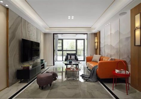 岳枫园112平米现代简约风格三居室装修案例