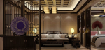 500平米中式风格宾馆客房装修案例